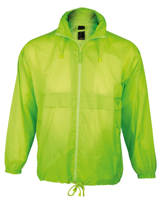 SOL'S SURF - UNISEX WATER REPELLENT WINDBREAKER - Neon Lime - Main