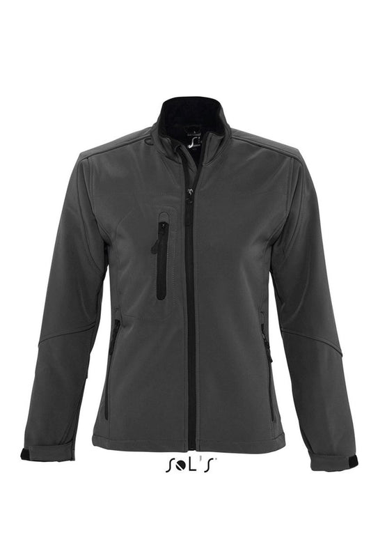SOL'S ROXY - WOMEN'S SOFTSHELL ZIPPED JACKET - Charcoal Grey - Main