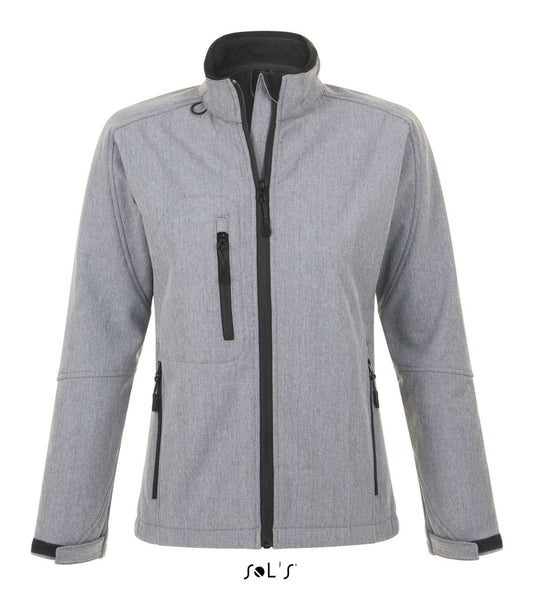 SOL'S ROXY - WOMEN'S SOFTSHELL ZIPPED JACKET - Grey Melange - Main