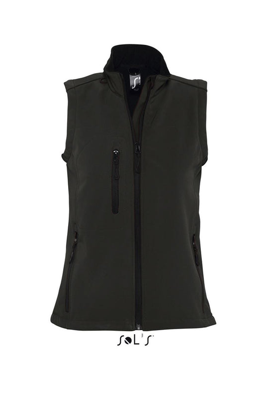 SOL'S RALLYE WOMEN - SLEEVELESS SOFTSHELL JACKET - Black - Main