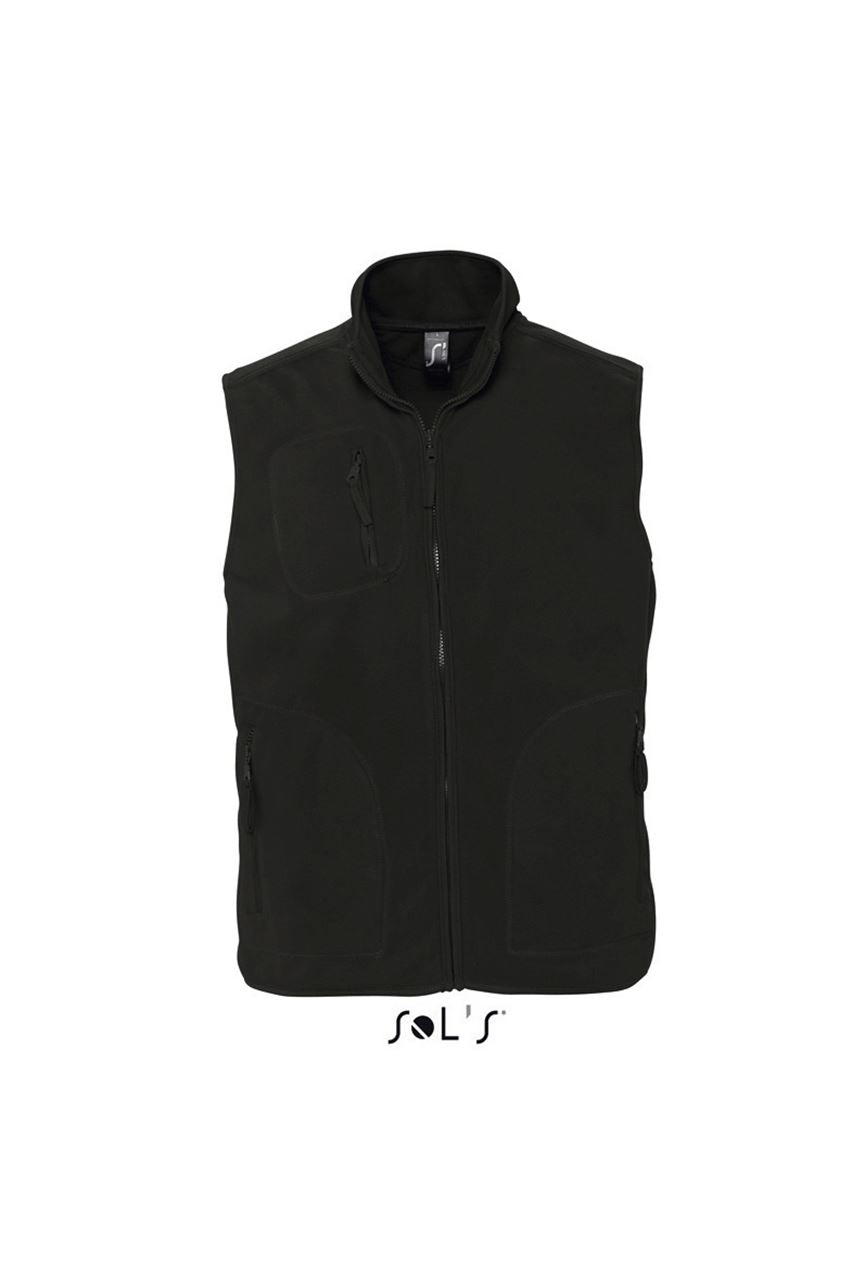 SOL'S NORWAY - UNISEX SLEEVELESS FLEECE CARDIGAN - Black - Main