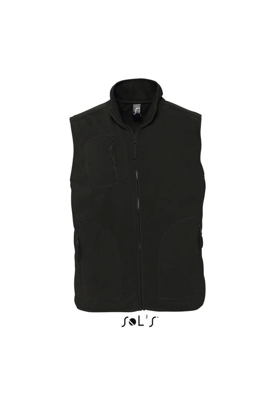 SOL'S NORWAY - UNISEX SLEEVELESS FLEECE CARDIGAN - Black - Main