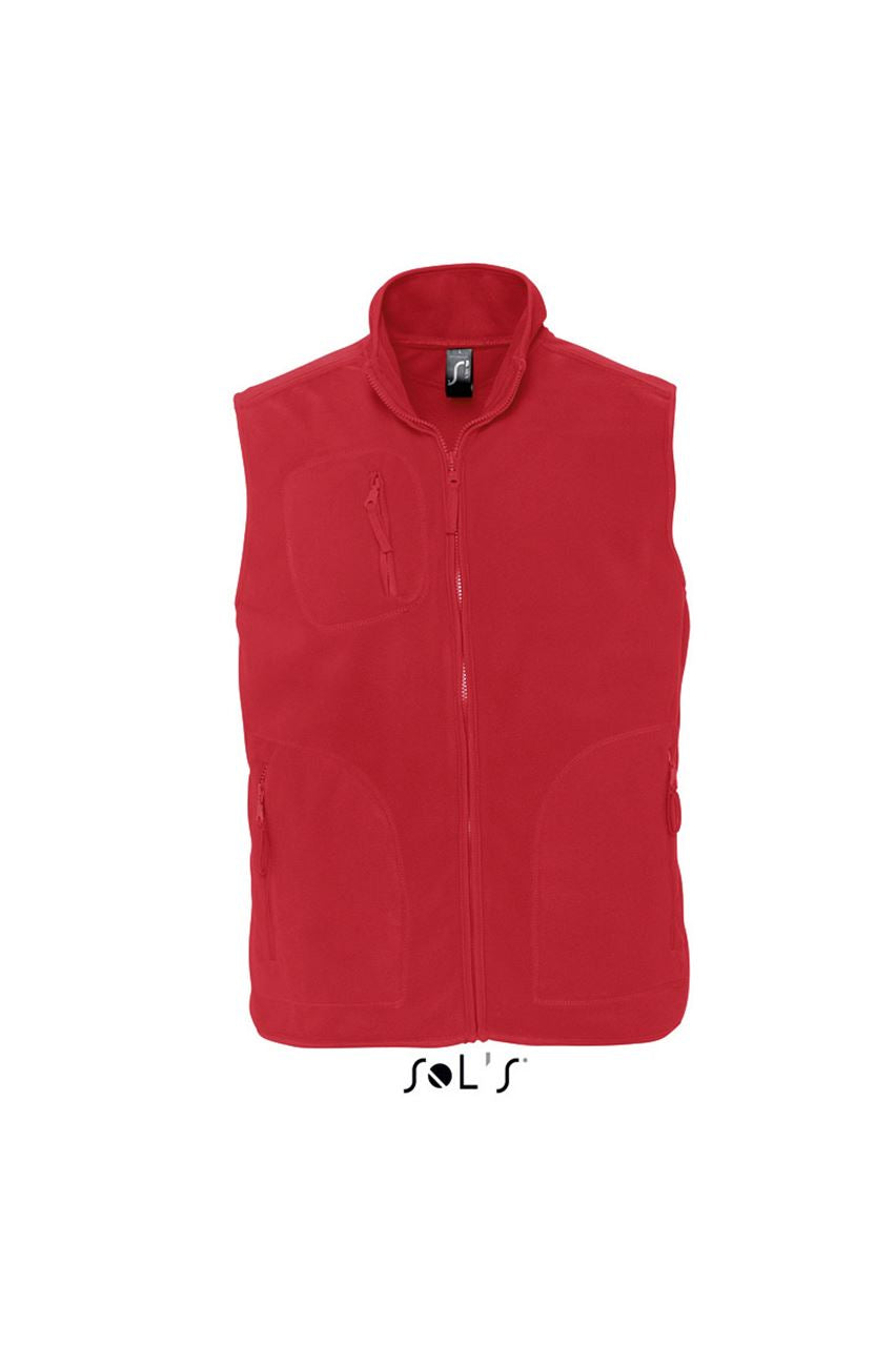 SOL'S NORWAY - UNISEX SLEEVELESS FLEECE CARDIGAN - Red - Main