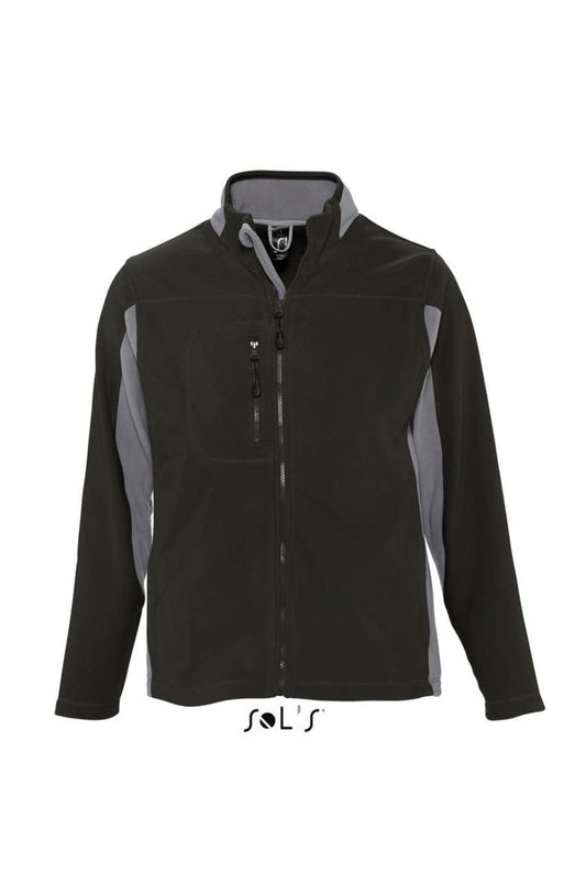 SOL'S NORDIC - MEN’S TWO-COLOUR ZIPPED FLEECE JACKET - Black - Main