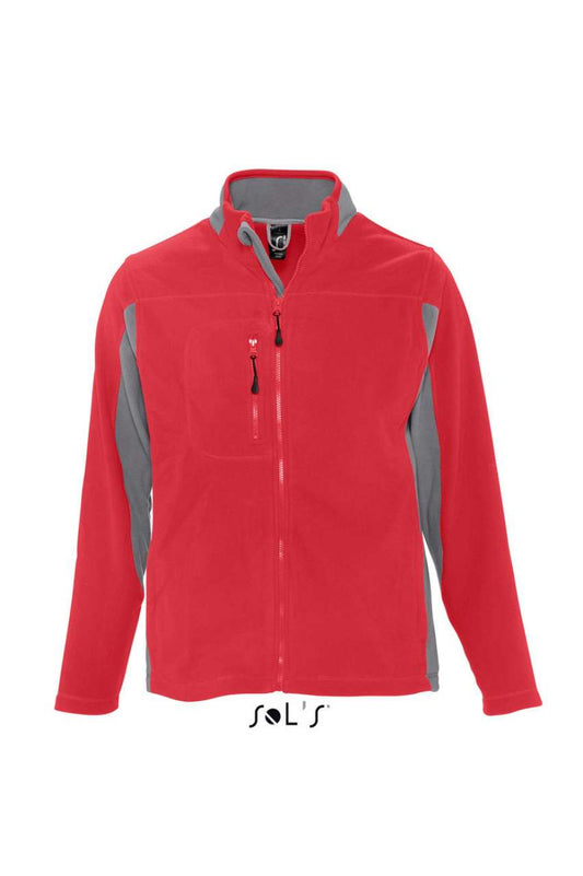 SOL'S NORDIC - MEN’S TWO-COLOUR ZIPPED FLEECE JACKET - Red - Main