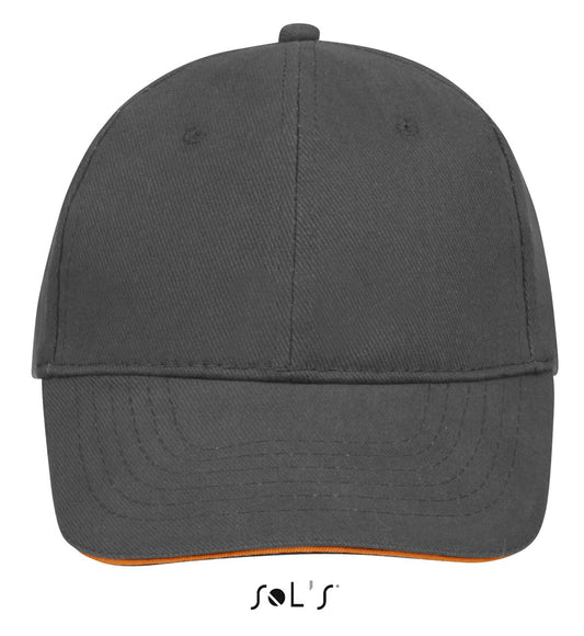 SOL'S BUFFALO - SIX PANEL CAP - Dark Grey/Orange - Main