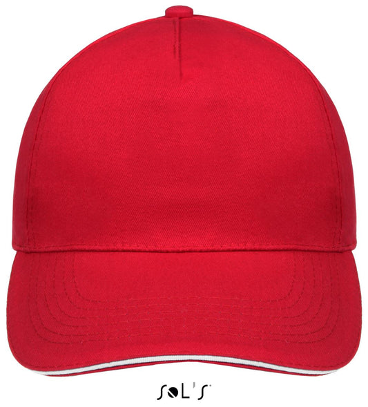SOL'S SUNNY - FIVE PANEL CAP - Red/White - Main