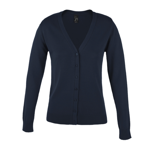 SOL'S GOLDEN WOMEN - V-NECK KNITTED CARDIGAN - Navy - Main