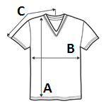 PREMIUM COTTON ®  ADULT V-NECK T-SHIRT - Heliconia size chart