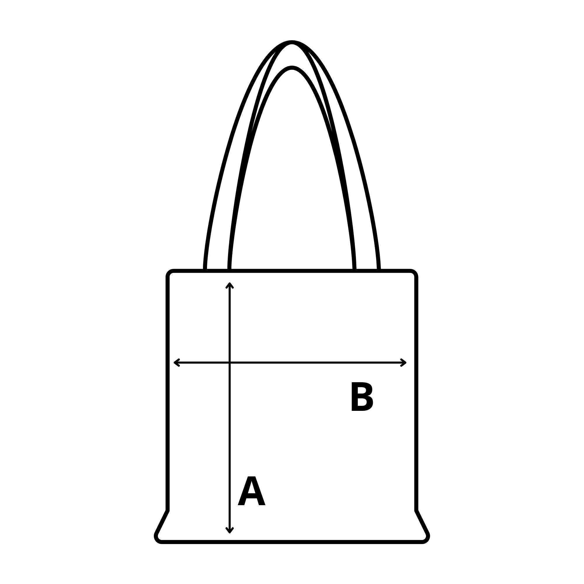 TOTE BAG WITH LONG HANDLE - Black size chart