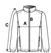 HI VIS PRO FULL ZIP STRETCH HOODIE JACKET - Orange/Navy size chart