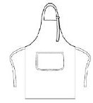 'CALIBRE' HEAVY COTTON CANVAS POCKET APRON - Red size chart