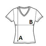 V NECK WOMEN'S COOL T - Arctic White size chart