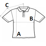 PREMIUM COTTON ®  ADULT DOUBLE PIQUÉ POLO - Navy size chart