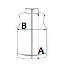 WOMEN'S LINED POLYESTER WAISTCOAT - Black size chart