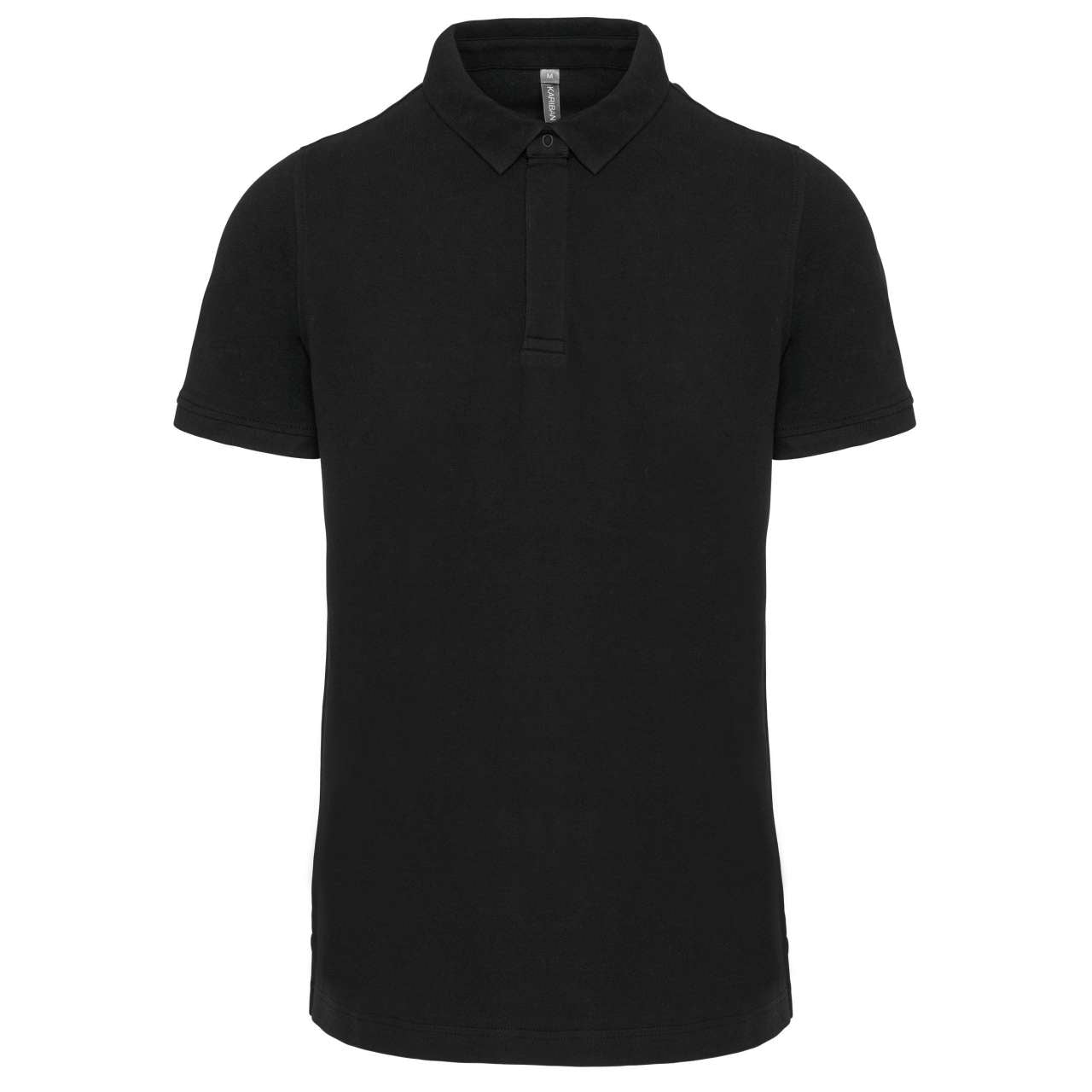 MEN'S SHORT SLEEVE STUD POLO SHIRT - Black - colorimageurl