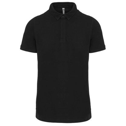 MEN'S SHORT SLEEVE STUD POLO SHIRT - Black - colorimageurl
