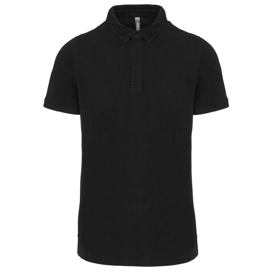 MEN'S SHORT SLEEVE STUD POLO SHIRT - Black - colorimageurl