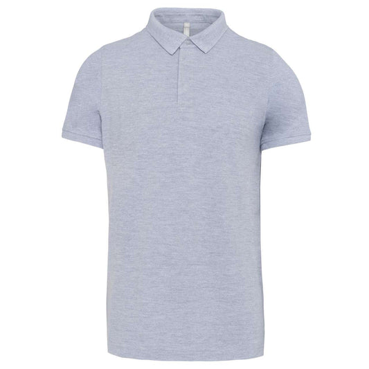 MEN'S SHORT SLEEVE STUD POLO SHIRT - Oxford Grey - colorimageurl