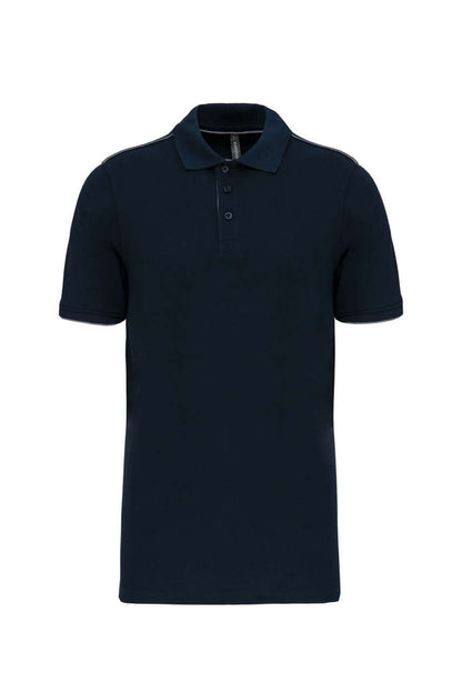 MEN'S SHORT-SLEEVED CONTRASTING DAYTODAY POLO SHIRT - Navy/Light Royal Blue - colorimageurl