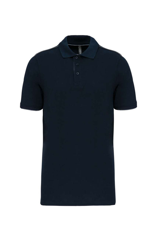 MEN'S SHORT-SLEEVED CONTRASTING DAYTODAY POLO SHIRT - Navy/Light Royal Blue - colorimageurl