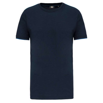 MEN'S SHORT-SLEEVED DAYTODAY T-SHIRT - Navy/Light Royal Blue - colorimageurl