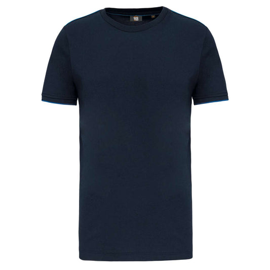MEN'S SHORT-SLEEVED DAYTODAY T-SHIRT - Navy/Light Royal Blue - colorimageurl