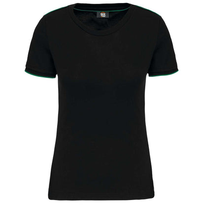 LADIES SHORT-SLEEVED DAYTODAY T-SHIRT - Black/Kelly Green - colorimageurl