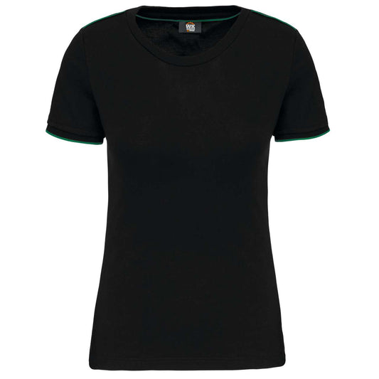 LADIES SHORT-SLEEVED DAYTODAY T-SHIRT - Black/Kelly Green - colorimageurl