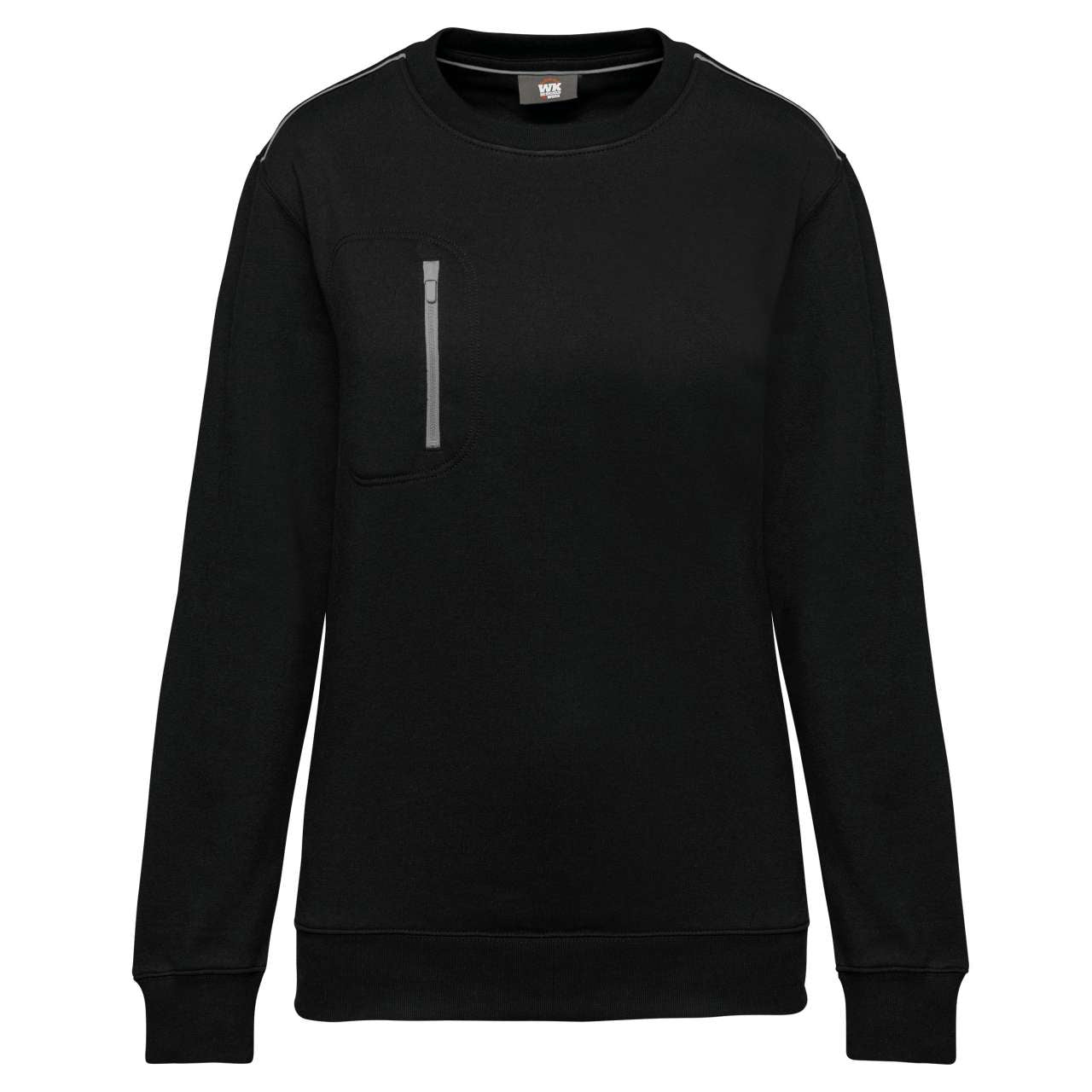 UNISEX DAYTODAY CONTRASTING POCKET SWEATSHIRT - Black/Silver - colorimageurl