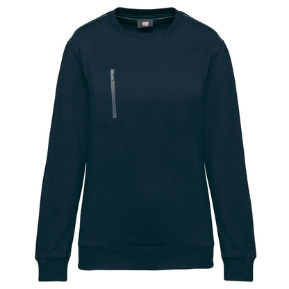 UNISEX DAYTODAY CONTRASTING POCKET SWEATSHIRT - Navy/Silver - colorimageurl