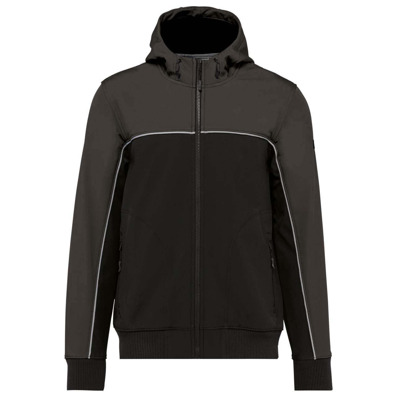 UNISEX 3-LAYER TWO-TONE BIONIC SOFTSHELL JACKET - Black - colorimageurl