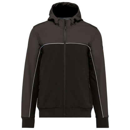UNISEX 3-LAYER TWO-TONE BIONIC SOFTSHELL JACKET - Black - colorimageurl