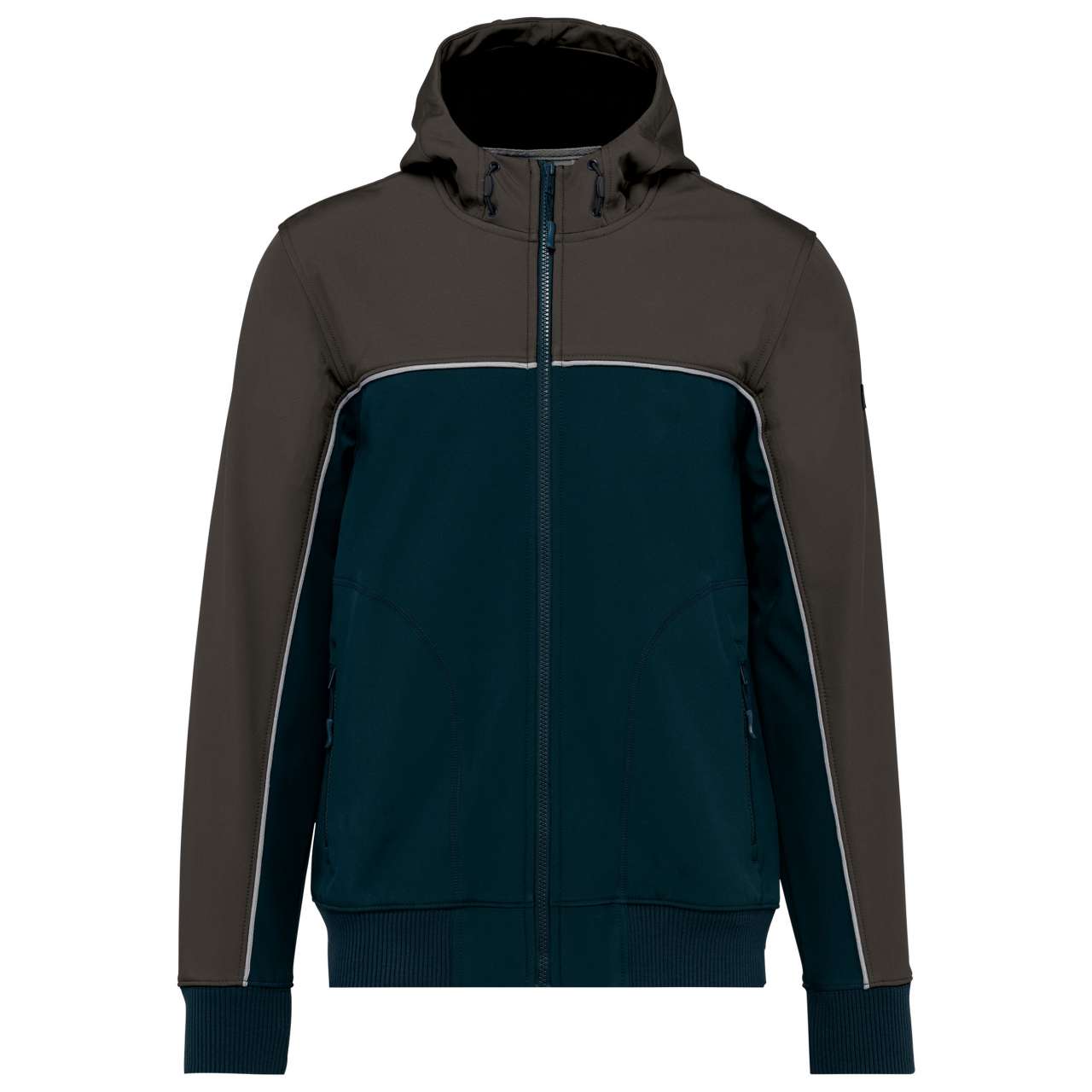 UNISEX 3-LAYER TWO-TONE BIONIC SOFTSHELL JACKET - Navy - colorimageurl