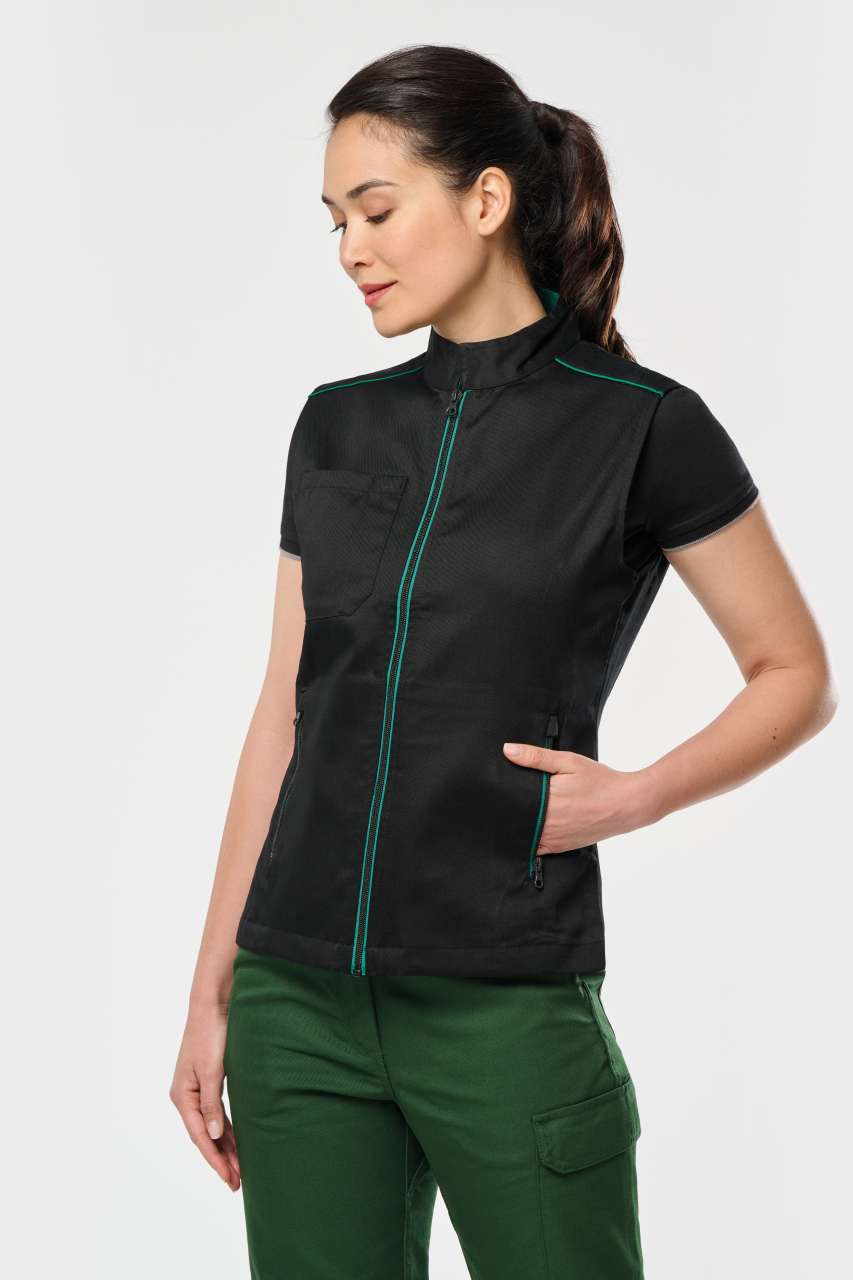 LADIES' DAYTODAY GILET - Black/Kelly Green - modelimageurl