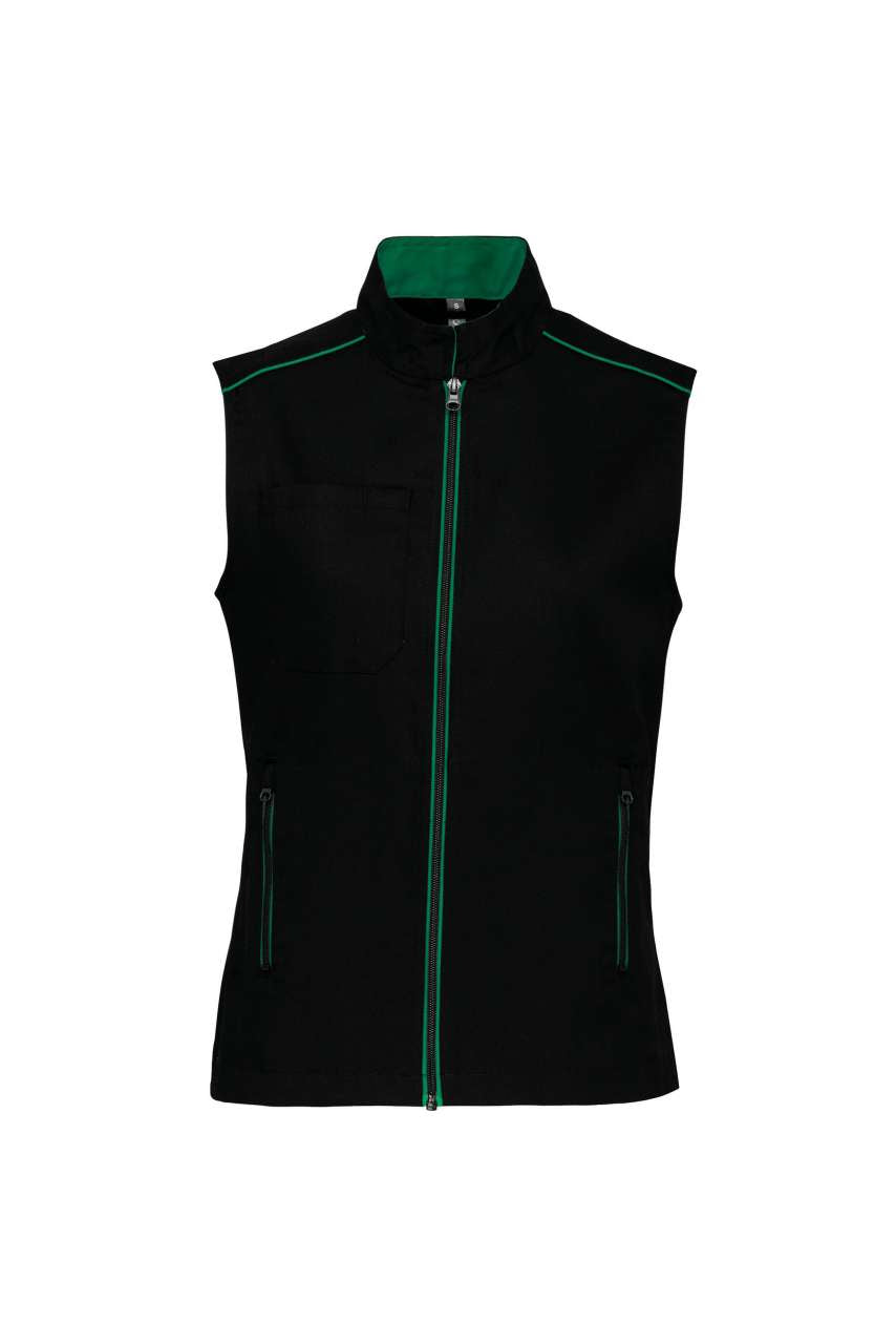 LADIES' DAYTODAY GILET - Black/Kelly Green - colorimageurl