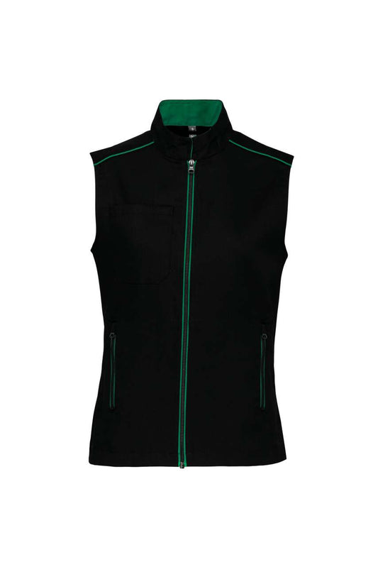 LADIES' DAYTODAY GILET - Black/Kelly Green - colorimageurl