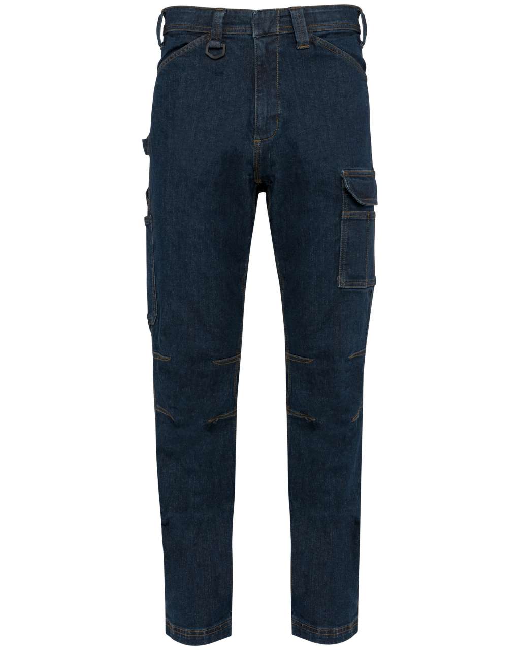 MEN'S MULTIPOCKET DENIM TROUSERS - Blue Rinse - colorimageurl