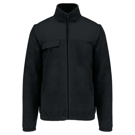 FLEECE JACKET WITH REMOVABLE SLEEVES - Black - colorimageurl