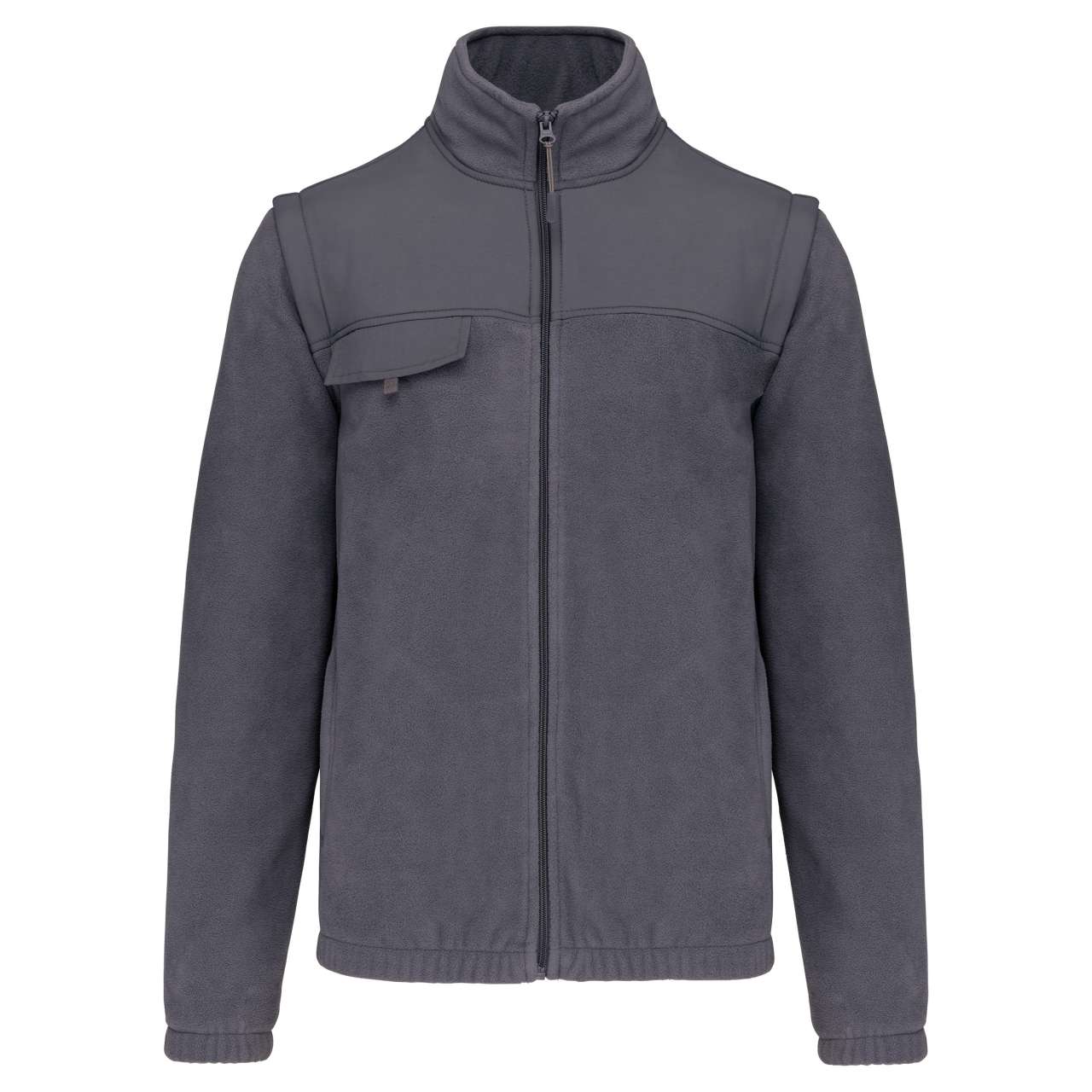 FLEECE JACKET WITH REMOVABLE SLEEVES - Dark Grey - colorimageurl