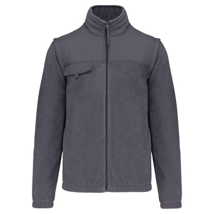 FLEECE JACKET WITH REMOVABLE SLEEVES - Dark Grey - colorimageurl