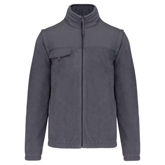 FLEECE JACKET WITH REMOVABLE SLEEVES - Dark Grey - colorimageurl
