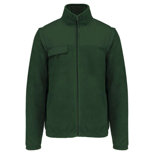 FLEECE JACKET WITH REMOVABLE SLEEVES - Forest Green - colorimageurl