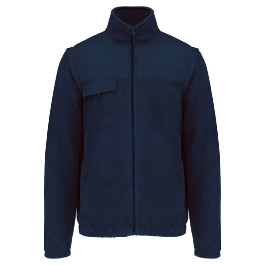 FLEECE JACKET WITH REMOVABLE SLEEVES - Navy - colorimageurl