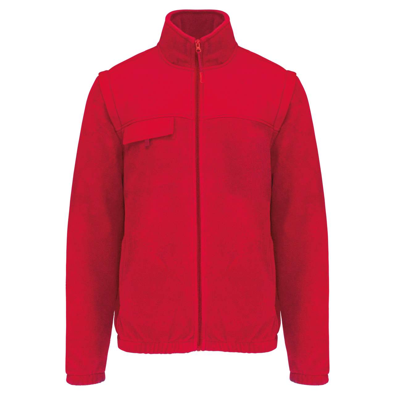 FLEECE JACKET WITH REMOVABLE SLEEVES - Red - colorimageurl