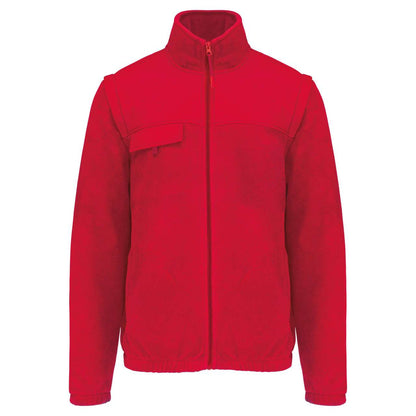 FLEECE JACKET WITH REMOVABLE SLEEVES - Red - colorimageurl