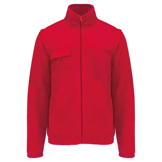 FLEECE JACKET WITH REMOVABLE SLEEVES - Red - colorimageurl