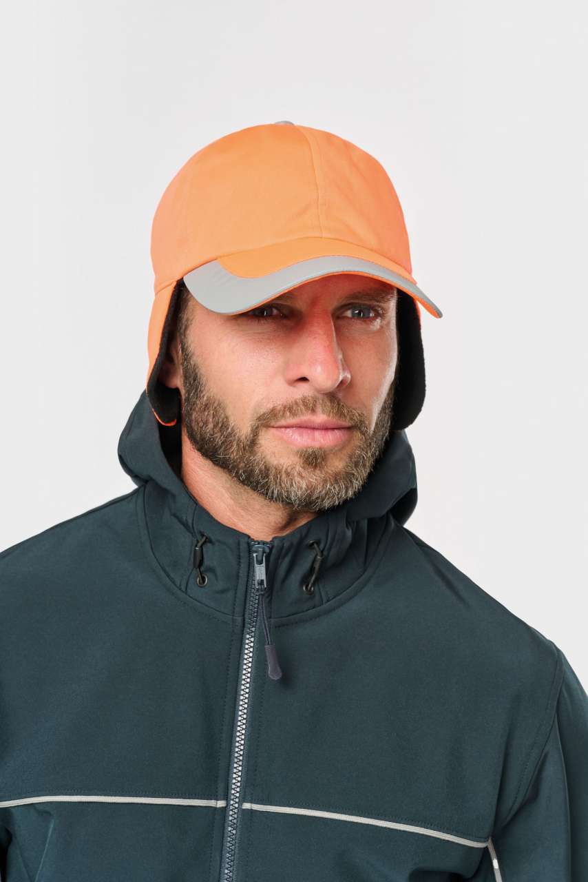 NEON WINTER CAP - 6 PANELS - Fluorescent Orange - modelimageurl