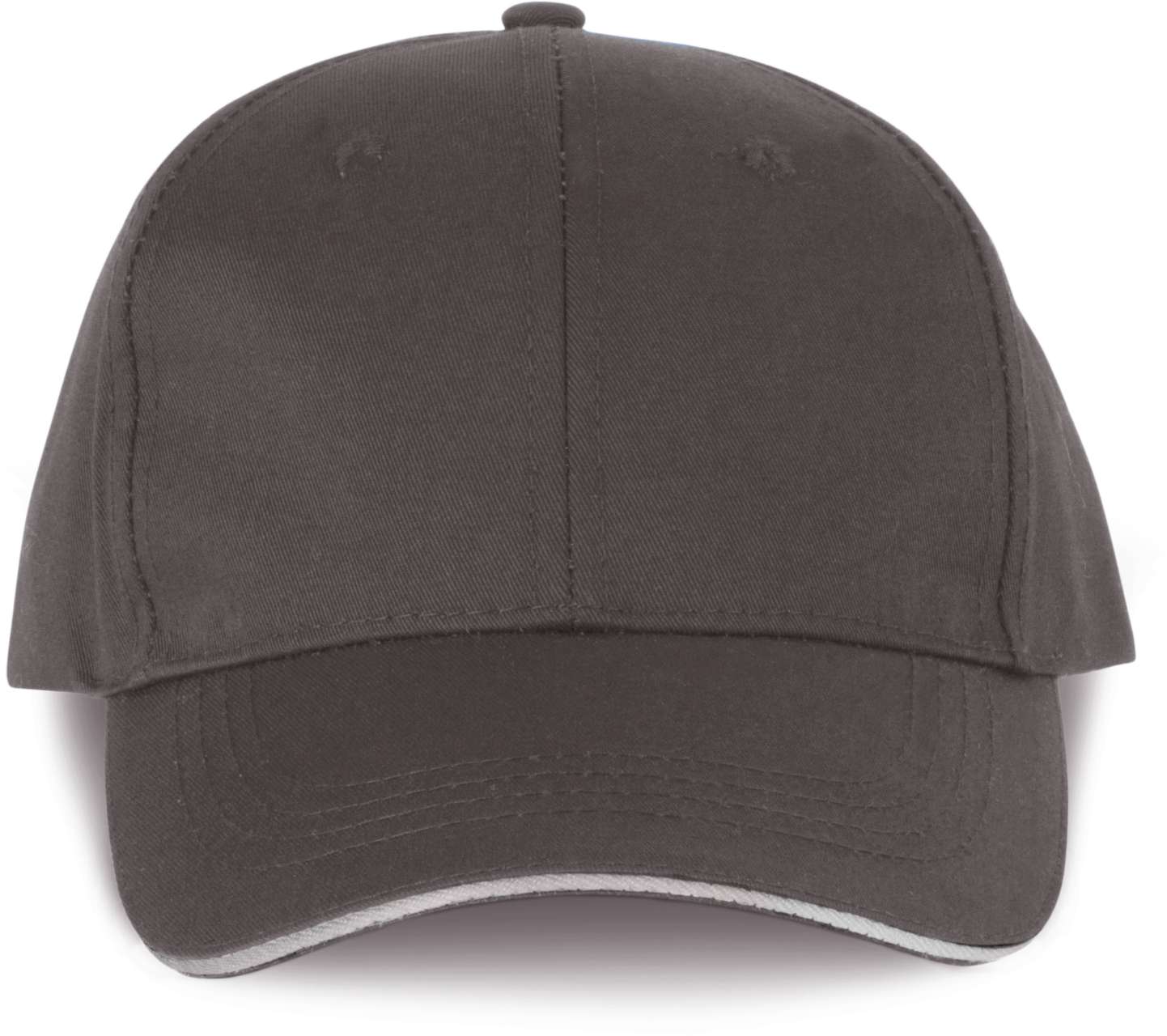 OEKOTEX CERTIFIED 6 PANELS CAP WITH SANDWICH PEAK - Shale Grey/Light Grey - colorimageurl